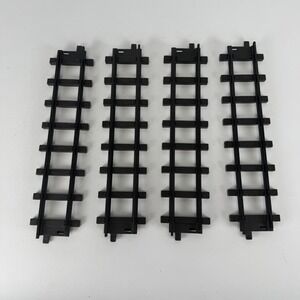 TOY STATE 1992 Christmas North Pole Toy Shop Train Tracks 4 Straight Black Piece